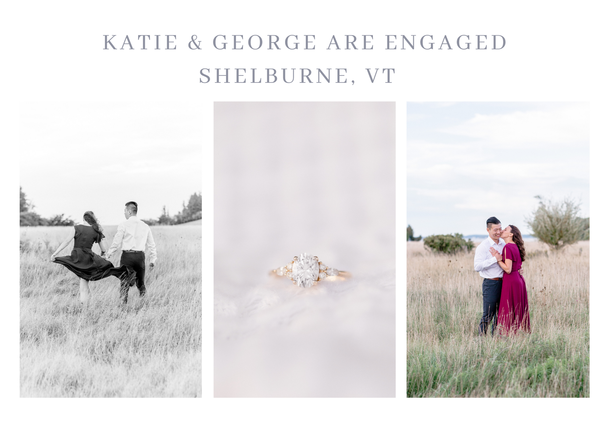 Vermont engagement photographer collage wedding
