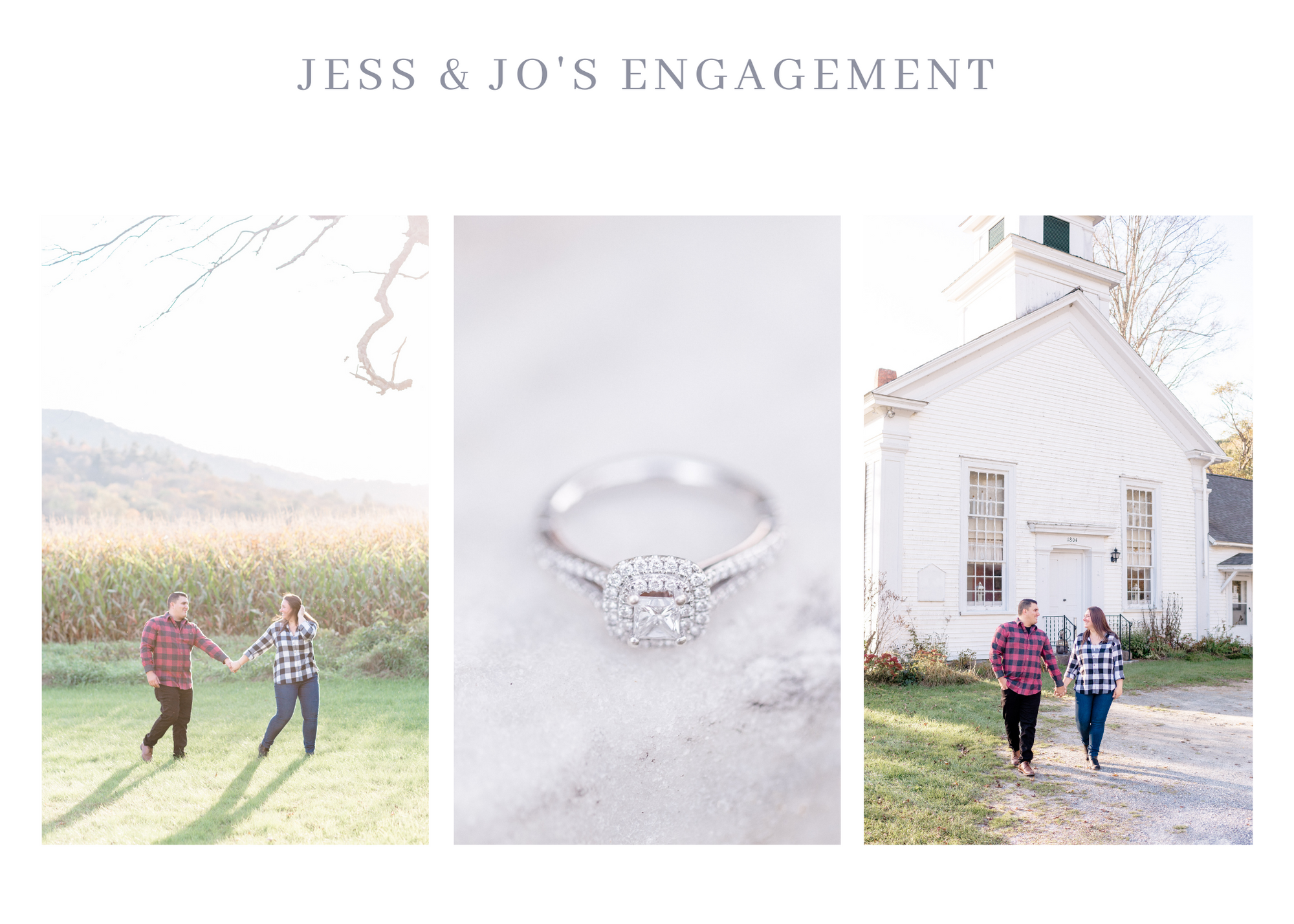 Vermont engagement collage
