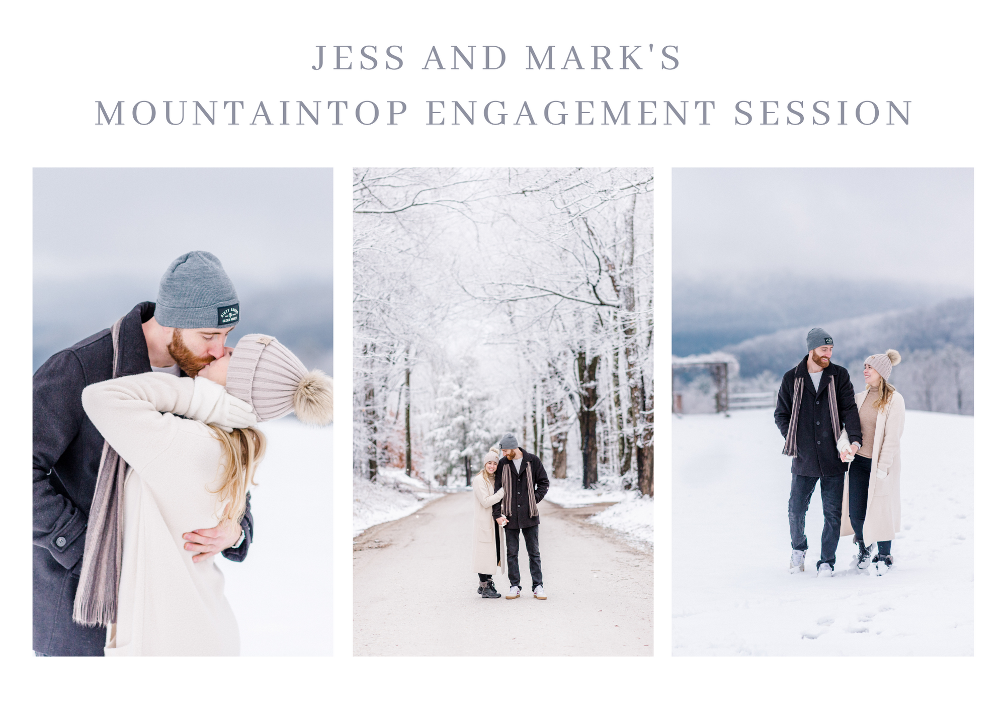 Vermont snowy engagement photographer